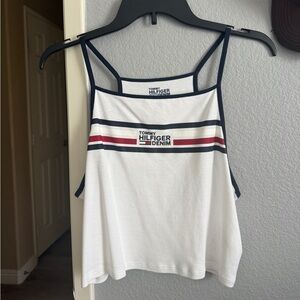Tommy Hilfiger White Camisole with Navy and Red Accents